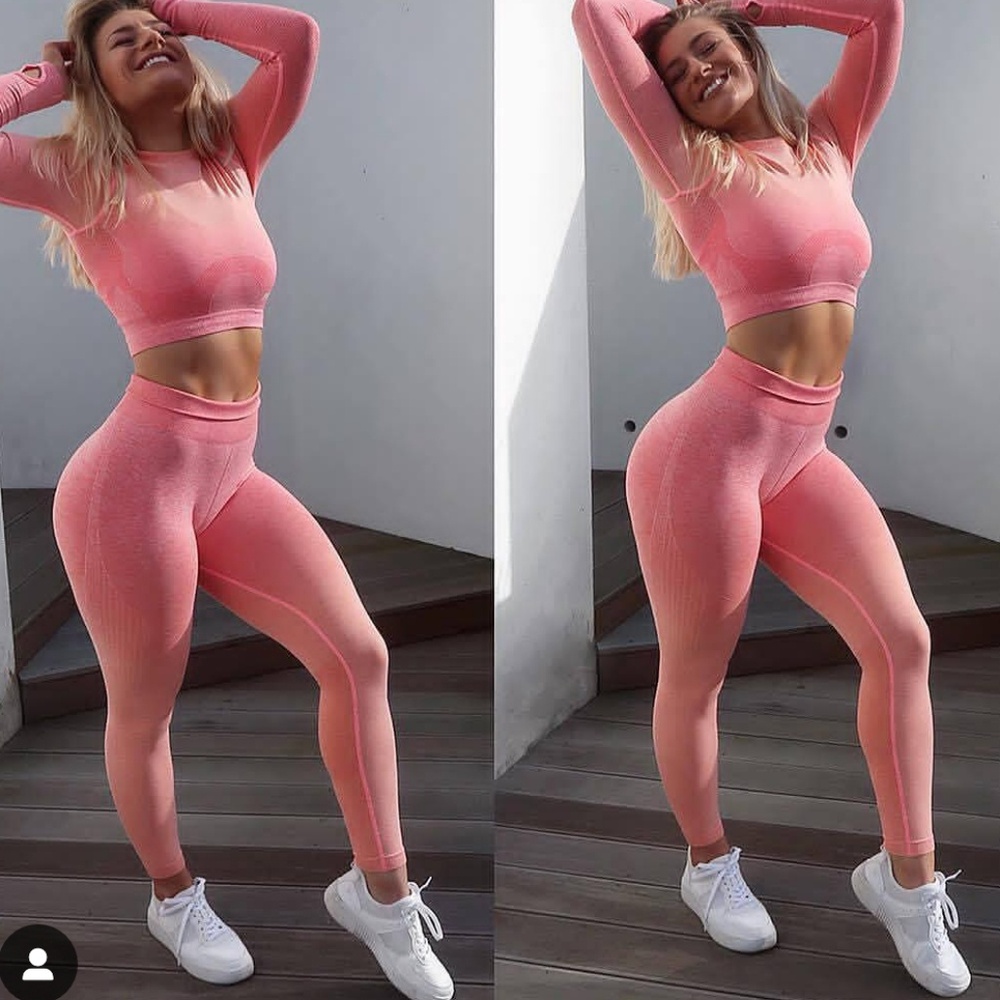 NWT -Gymshark Ombre seamless peach leggings